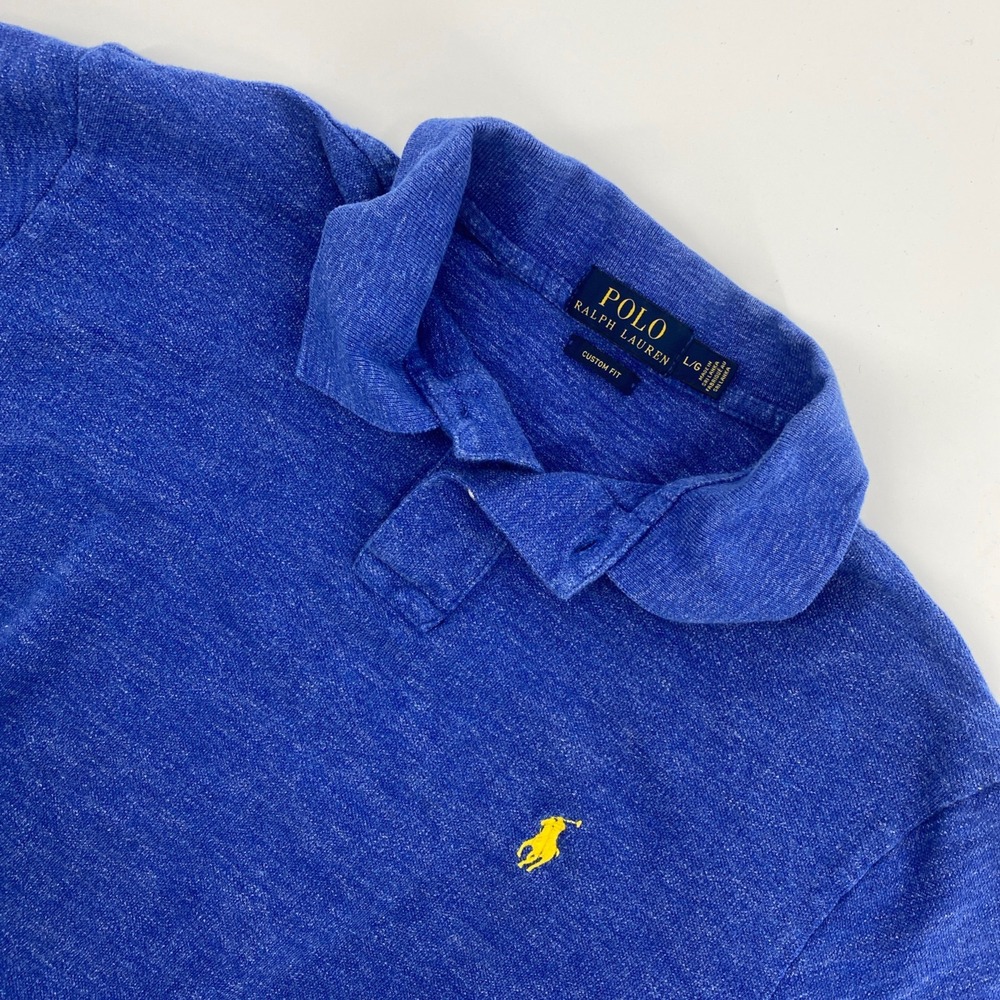 Polo Ralph Lauren Polo Shirt Mens Large Blue Custom Fit Old Money College Casual